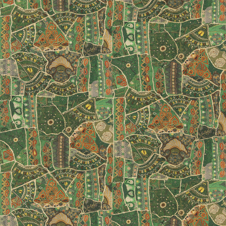 G P & J BAKER BP11052.2.0 FRONT ROW JEWEL GREEN Fabric - Eade's Wallpaper
