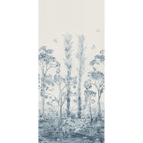 G P & J BAKER BP11057.2.0 TALL TREES PRINTED PANEL DELFT BLUE Fabric - Eade's Wallpaper