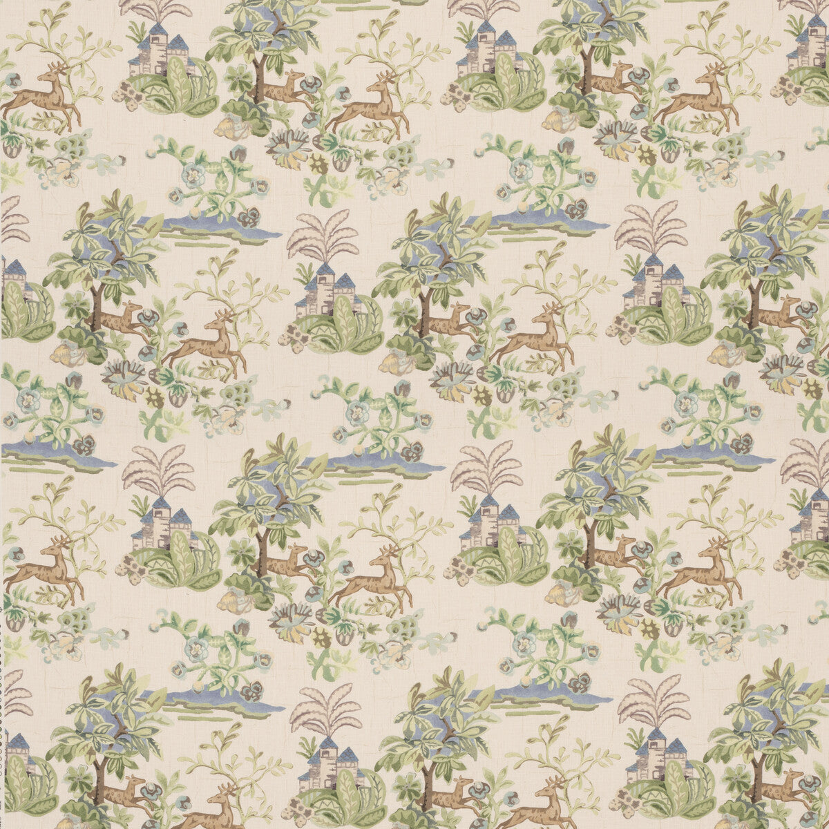 G P & J BAKER BP11058.3.0 KNIGHT'S TALE SAGE/BLUE Fabric - Eade's Wallpaper
