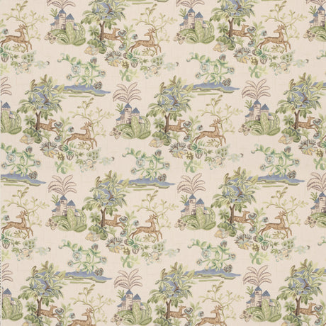 G P & J BAKER BP11058.3.0 KNIGHT'S TALE SAGE/BLUE Fabric - Eade's Wallpaper