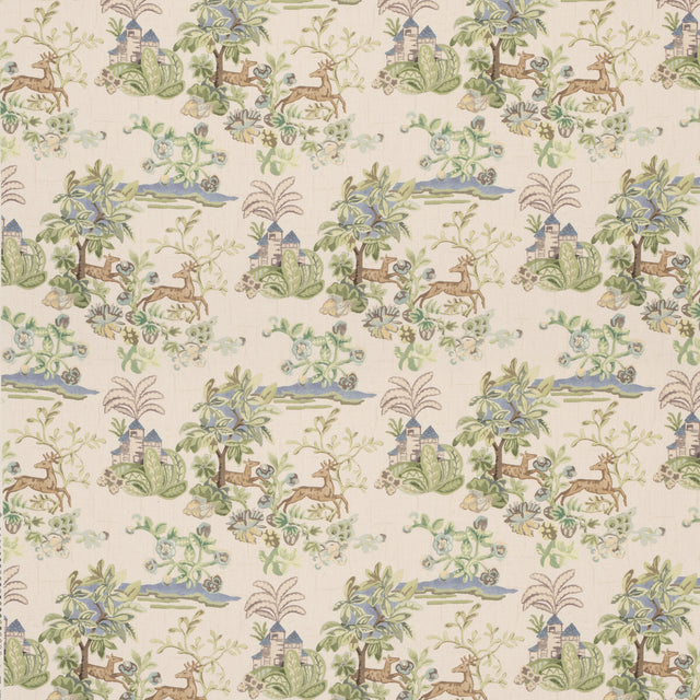 G P & J BAKER BP11058.3.0 KNIGHT'S TALE SAGE/BLUE Fabric - Eade's Wallpaper