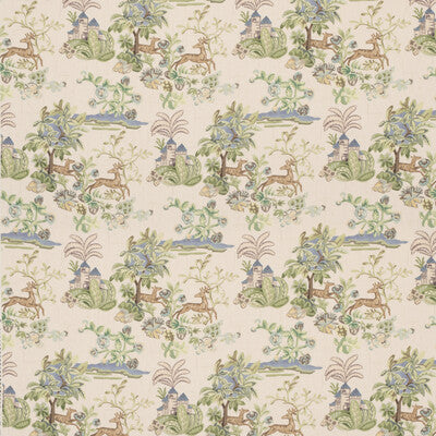 G P & J BAKER BP11058.3.0 KNIGHT'S TALE SAGE/BLUE Fabric - Eade's Wallpaper