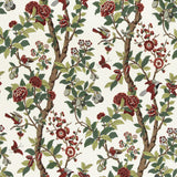 G P & J BAKER BP11072.1.0 ELDON DOCUMENT RED/GREEN Fabric - Eade's Wallpaper