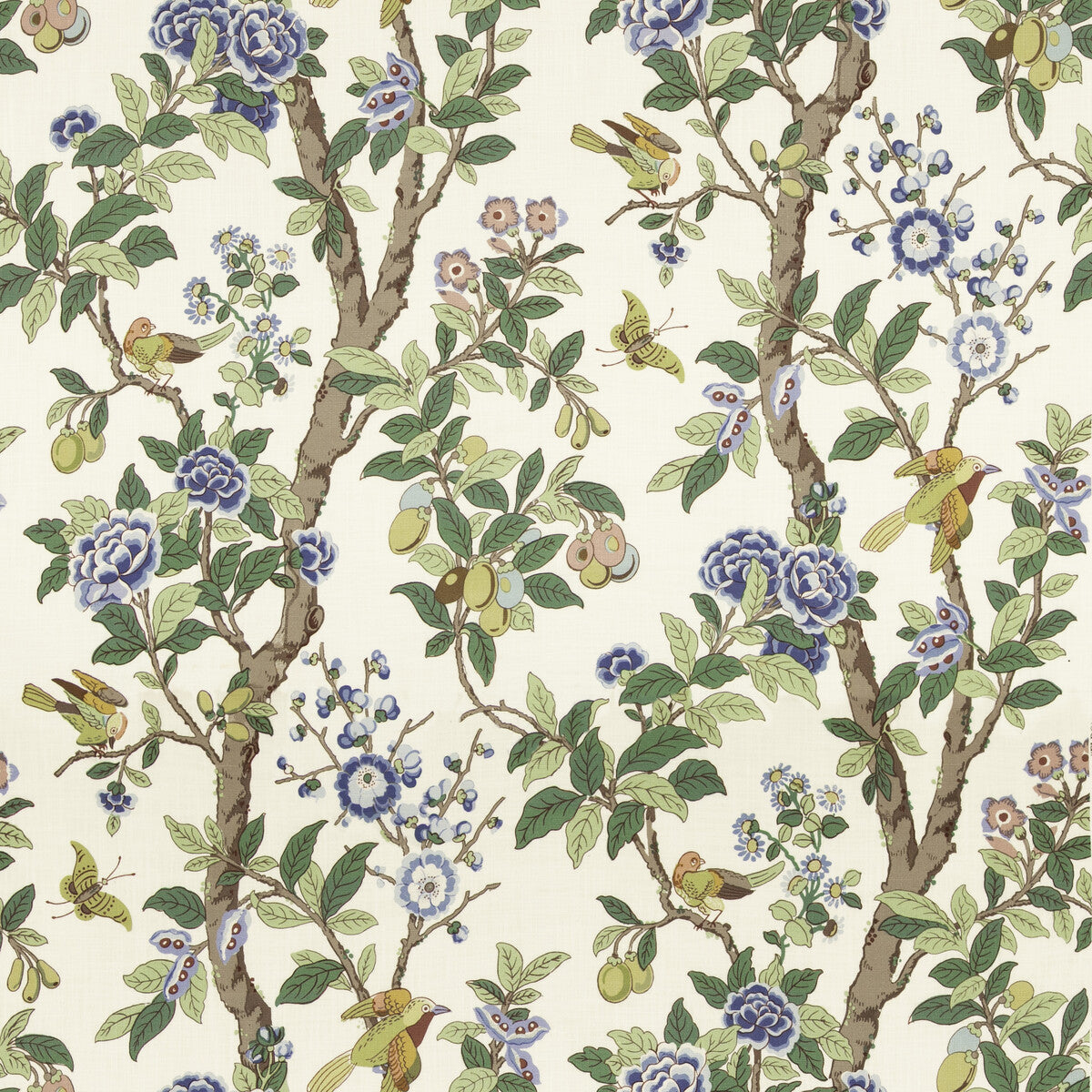 G P & J BAKER BP11072.2.0 ELDON BLUE/GREEN Fabric - Eade's Wallpaper