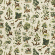 G P & J BAKER BP11073.1.0 GERTRUDE DOCUMENT GREEN Fabric - Eade's Wallpaper