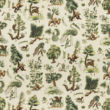 G P & J BAKER BP11073.1.0 GERTRUDE DOCUMENT GREEN Fabric - Eade's Wallpaper