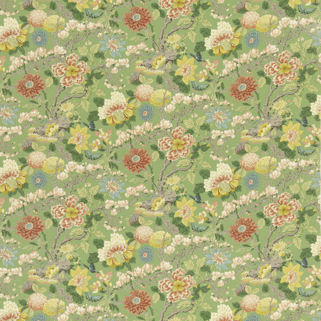 G P & J BAKER BP11075.1.0 LITTLE MAGNOLIA EMERALD Fabric - Eade's Wallpaper