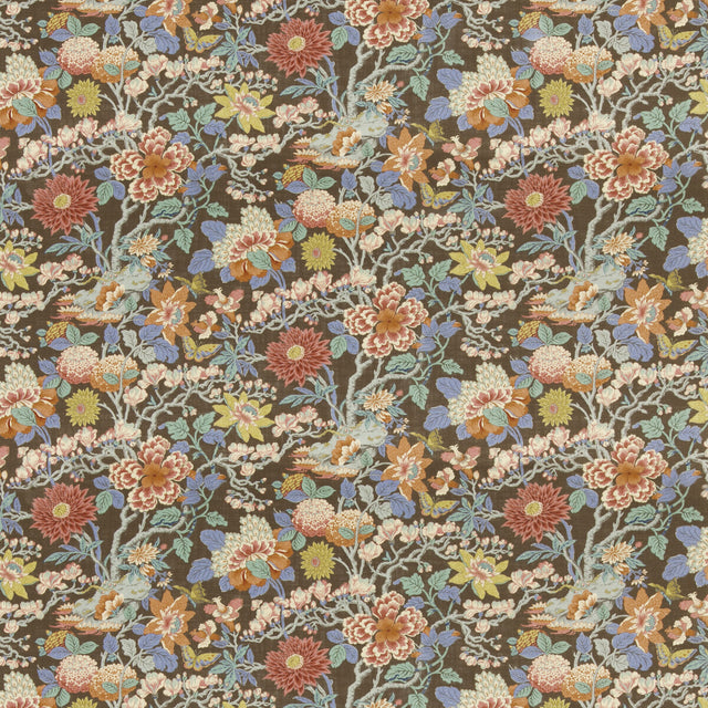 G P & J BAKER BP11075.5.0 LITTLE MAGNOLIA ESPRESSO Fabric - Eade's Wallpaper