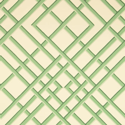 BRUNSCHWIG & FILS BR-60100.04.0 TREILLAGE SIDEWALL CELADON ON OFF-WHITE Wallpaper - Eade's Wallpaper