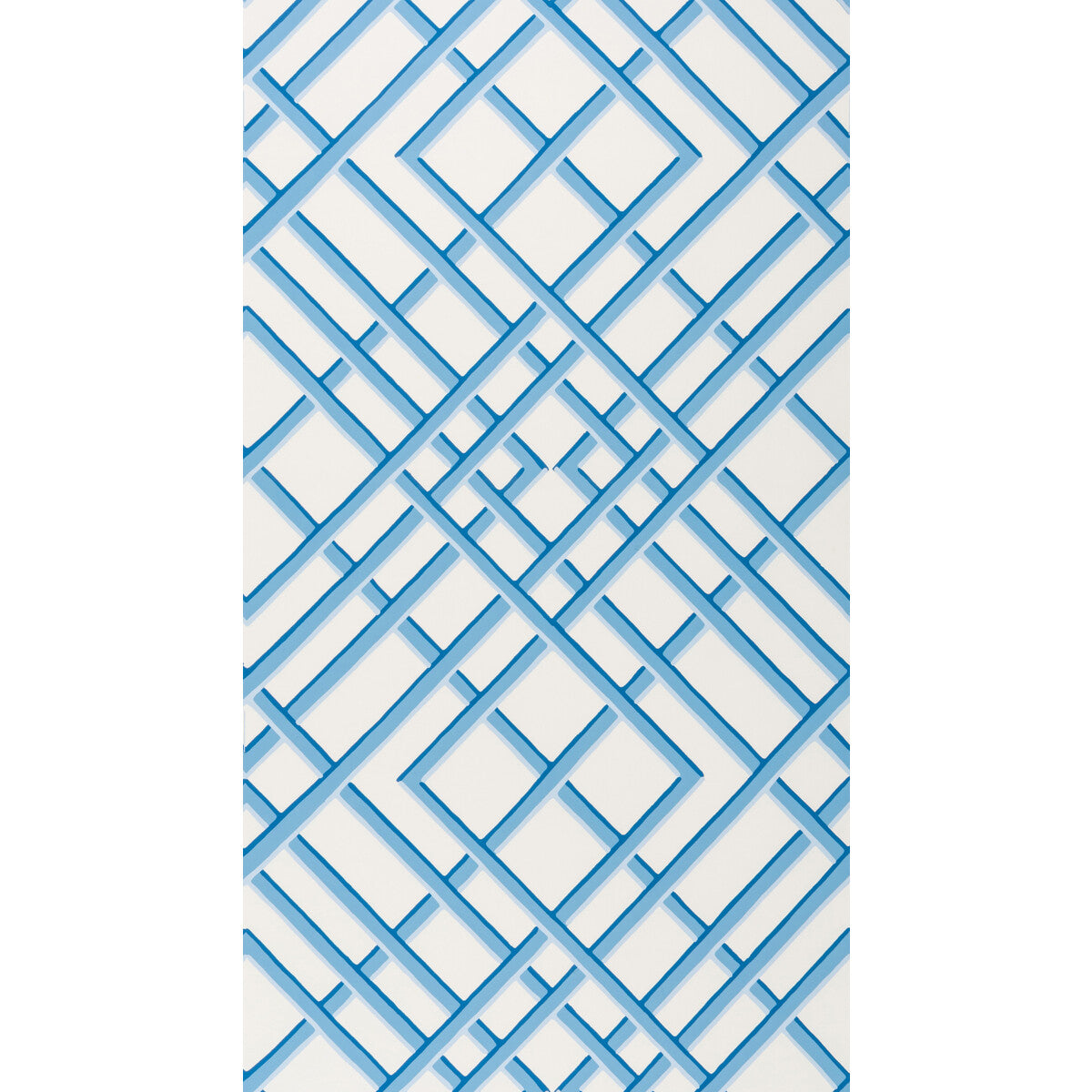 BRUNSCHWIG & FILS BR-60100.5.0 TREILLAGE SIDEWALL BLUE Wallpaper - Eade's Wallpaper