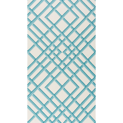 BRUNSCHWIG & FILS BR-60100.513.0 TREILLAGE SIDEWALL AQUA Wallpaper - Eade's Wallpaper