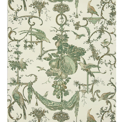 BRUNSCHWIG & FILS BR-69365.432.0 KININVIE LEAF ON WHITE Wallpaper - Eade's Wallpaper