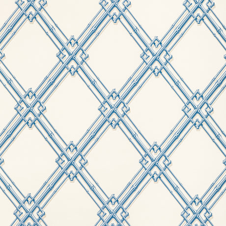 BRUNSCHWIG & FILS BR-69411.5.0 TREILLAGE DE BAMBOU BLUE Wallpaper - Eade's Wallpaper