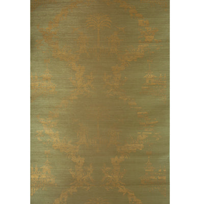 BRUNSCHWIG & FILS BR-69427.435.0 CHIRI ON SISAL & COTTON GOLD ON SPRING GREEN Wallpaper - Eade's Wallpaper