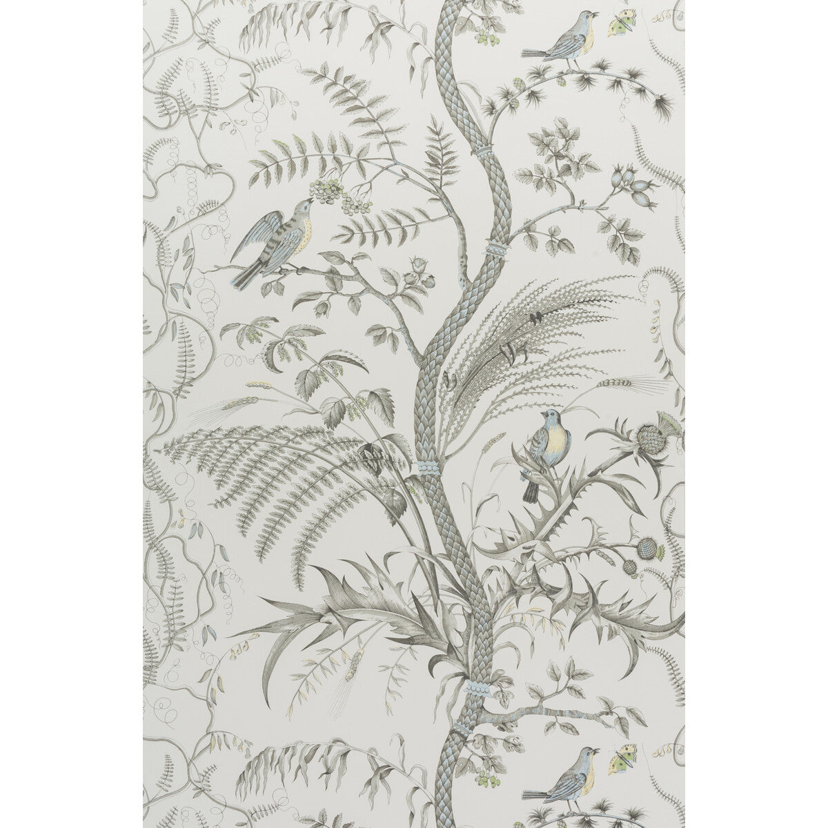 BRUNSCHWIG & FILS BR-69518.11.0 BIRD AND THISTLE GRAY Wallpaper - Eade's Wallpaper