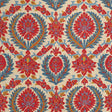BRUNSCHWIG & FILS BR-700018.147.0 ZENOBIA LINEN PRINT POMPEIAN RED/BLUE Fabric - Eade's Wallpaper