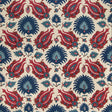 BRUNSCHWIG & FILS BR-700020.5019.0 KASHMIRI LINEN PRINT NAVY/BERRY Fabric - Eade's Wallpaper