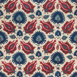 BRUNSCHWIG & FILS BR-700020.5019.0 KASHMIRI LINEN PRINT NAVY/BERRY Fabric - Eade's Wallpaper