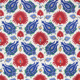 BRUNSCHWIG & FILS BR-700020.5193.0 KASHMIRI LINEN PRINT BLUE/RED Fabric - Eade's Wallpaper