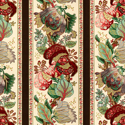 BRUNSCHWIG & FILS BR-70341.0.0 LA PORTUGAISE COT/LIN PRT BROWN STRIPE Fabric - Eade's Wallpaper