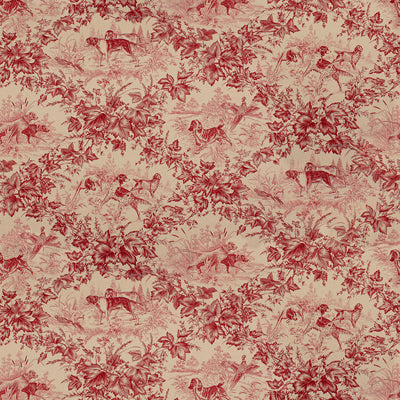 BRUNSCHWIG & FILS BR-70416.166.0 ON POINT COTTON PRINT RED Fabric - Eade's Wallpaper