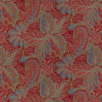 BRUNSCHWIG & FILS BR-70423.179.0 CHANDIGARH COTTON AND LINEN PRINT GARNET Fabric - Eade's Wallpaper