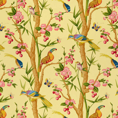 BRUNSCHWIG & FILS BR-71622.01.0 TOUCANS JAUNE Fabric - Eade's Wallpaper