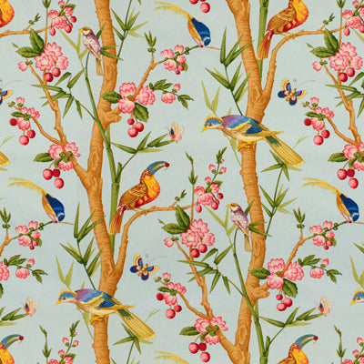 BRUNSCHWIG & FILS BR-71622.02.0 TOUCANS BLEU Fabric - Eade's Wallpaper