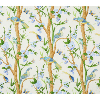 BRUNSCHWIG & FILS BR-71622.140.0 TOUCANS AQUA/BLUE Fabric - Eade's Wallpaper