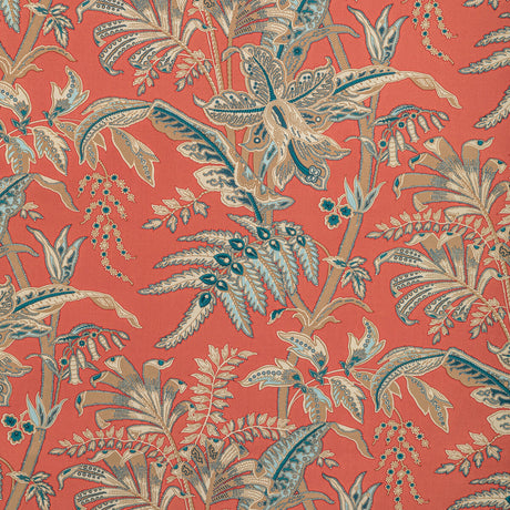 BRUNSCHWIG & FILS BR-79121.2413.0 SEYCHELLES COTTON PRINT CORAL Fabric - Eade's Wallpaper