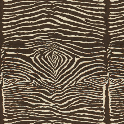 BRUNSCHWIG & FILS BR-79168.08.0 LE ZEBRE LINEN PRINT CHARCOAL BROWN AND WHITE Fabric - Eade's Wallpaper