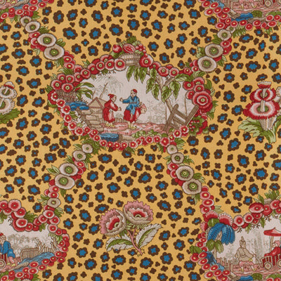 BRUNSCHWIG & FILS BR-79227.0.0 CHINESE LEOPARD TOILE MULTI Fabric - Eade's Wallpaper