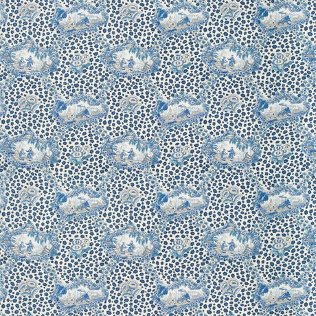 BRUNSCHWIG & FILS BR-79227.5.0 CHINESE LEOPARD TOILE PORCELAIN Fabric - Eade's Wallpaper