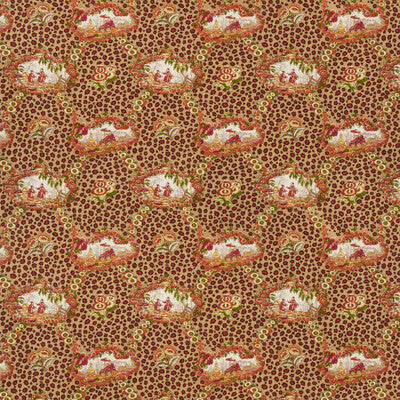 BRUNSCHWIG & FILS BR-79227.924.0 CHINESE LEOPARD TOILE AUTUMN Fabric - Eade's Wallpaper
