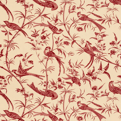 BRUNSCHWIG & FILS BR-79271.166.0 BENGALI COTTON PRINT RED Fabric - Eade's Wallpaper