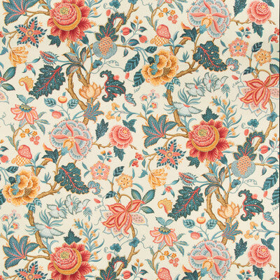 BRUNSCHWIG & FILS BR-79329.195.0 NIZAM COTTON PRINT RED/BLUE Fabric - Eade's Wallpaper