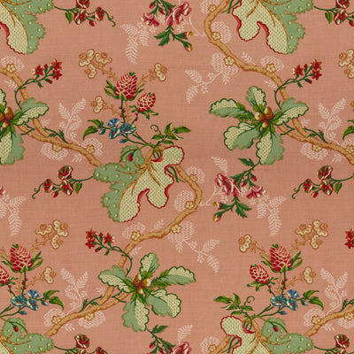 BRUNSCHWIG & FILS BR-79355.634.0 FABRIANO COTTON AND LINEN PRINT CORAL Fabric - Eade's Wallpaper