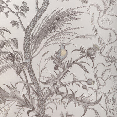 BRUNSCHWIG & FILS BR-79431.11.0 BIRD AND THISTLE COTTON PRINT GRAY Fabric - Eade's Wallpaper