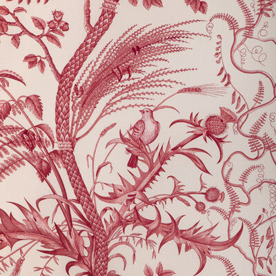 BRUNSCHWIG & FILS BR-79431.166.0 BIRD AND THISTLE COTTON PRINT RED Fabric - Eade's Wallpaper