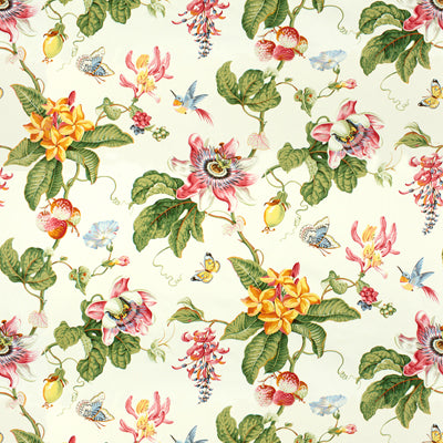 BRUNSCHWIG & FILS BR-79499.000.0 PARFUM D ETE COTTON PRINT WHITE Fabric - Eade's Wallpaper