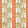 BRUNSCHWIG & FILS BR-79510.123.0 JOSSELIN COTTON AND LINEN PRINT SPICE/CELADON Fabric - Eade's Wallpaper