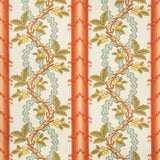 BRUNSCHWIG & FILS BR-79510.123.0 JOSSELIN COTTON AND LINEN PRINT SPICE/CELADON Fabric - Eade's Wallpaper