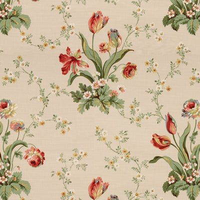 BRUNSCHWIG & FILS BR-79599.015.0 ODE TO SPRING COTTON & LINEN PRINT CREAM Fabric - Eade's Wallpaper