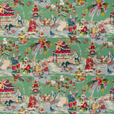 BRUNSCHWIG & FILS BR-79601.133.0 XIAN LINEN & COTTON PRINT JADE Fabric - Eade's Wallpaper