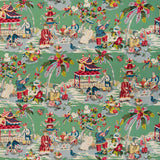 BRUNSCHWIG & FILS BR-79601.133.0 XIAN LINEN & COTTON PRINT JADE Fabric - Eade's Wallpaper
