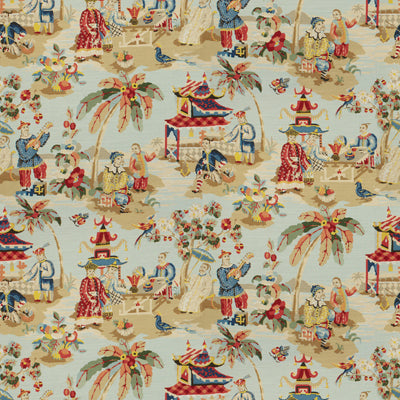 BRUNSCHWIG & FILS BR-79601.207.0 XIAN LINEN & COTTON PRINT SKY Fabric - Eade's Wallpaper