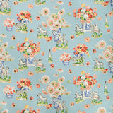 BRUNSCHWIG & FILS BR-79653.15.0 GILLIAN S ZEBRAS LINEN & COTTON PRINT SKY Fabric - Eade's Wallpaper