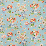 BRUNSCHWIG & FILS BR-79653.15.0 GILLIAN S ZEBRAS LINEN & COTTON PRINT SKY Fabric - Eade's Wallpaper