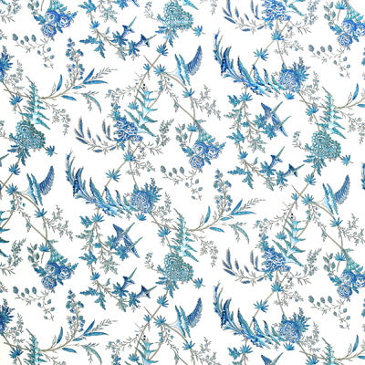 BRUNSCHWIG & FILS BR-79742.203.0 EDITH S REVERIE COTTON PRINT CAMAIEU BLUE Fabric - Eade's Wallpaper