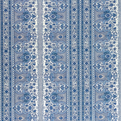 BRUNSCHWIG & FILS BR-79743.222.0 DIGBY S TENT LINEN & COTTON PRINT MOROCCAN BLUE Fabric - Eade's Wallpaper